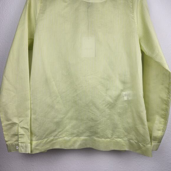 Algini Women Blouse Green Long Sleeve Semi Sheer Ruffle Back Size 42 US 6 NWT - Picture 4 of 10